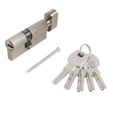Cylinder mechanism standard MAX, 70 mm (30x40V), 5 keys, key/turntable, matte nickel 1066395