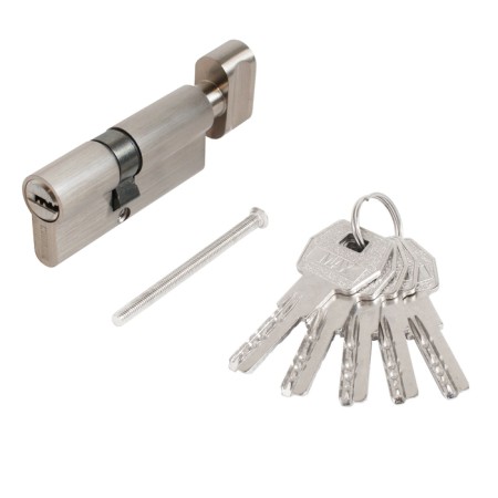Cylinder mechanism standard MAX, 70 mm (30x40V), 5 keys, key/turntable, matte nickel 1066395