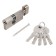Cylinder mechanism standard MAX, 70 mm (30x40V), 5 keys, key/turntable, matte nickel 1066395