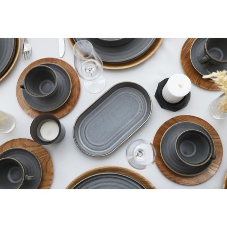 Porcelain Oval Magistro Urban, 260 ml, 18 × 9.8 × 2.5 cm, gray color-7