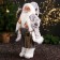 Santa Claus "in a sweater and fur boots, with sledges" 47 cm, white-gray