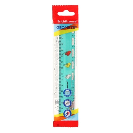 Line 15 cm Erichkrause "Working Days", plastic, opaque, with a pattern, euro suspension-1