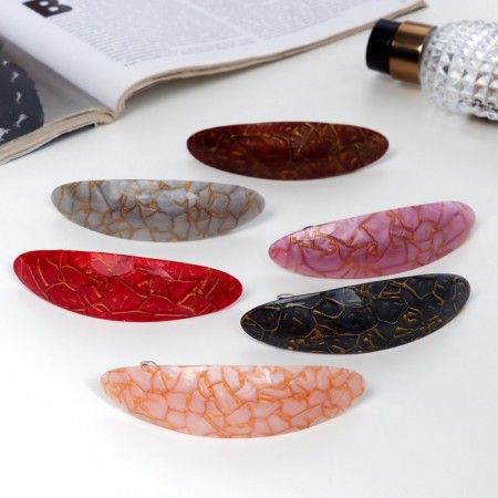 Hair clip for hair "Silva" stone print shine, 9 cm, mix-2