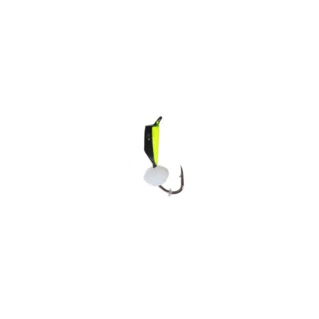 Mormyshka column black, lime abdomen + ball white, weight 0.6 g-1