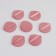 Strawberry makeup sponge, set - 7 pcs, d = 5.5 cm, with a holder, in a case, pink color