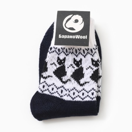 Women's woolen socks "cat", color T. Sini, rr 25-27-2