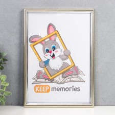 Photo frame plastic 21x30 cm silver (590)
