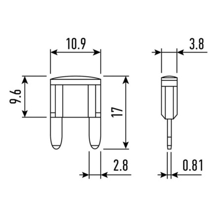 Set of car fuses "mini" Rexant, blister-3