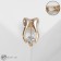 Brooch "Tooth" with rhinestones, white color in gold