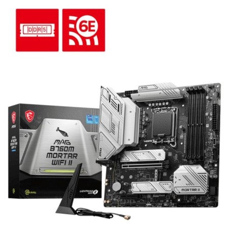 MSI MSI MSI MAG B760M Mortar WiFi II SOC-1700 Intel B760 4XDDR5 MATX AC`97 8ch (7. 106498-4