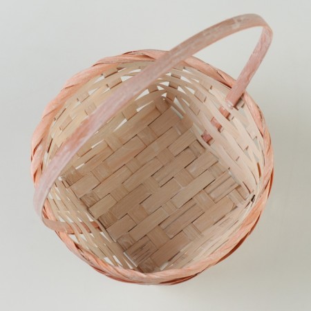 Set of wicker baskets, D16x10/31 cm, D19x10/32 cm, d21x11/36 cm, 3 pcs, peach, bamboo-3