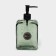Glass soap dispenser 580 ml, the color is transparent green, black pump