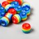 Beads for creativity plastic "Striped cylinder with blue" set of 20 pcs 1x1.2x1.2 cm