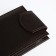 Men's purse on a button, for bills, for cards, for coins, brown color