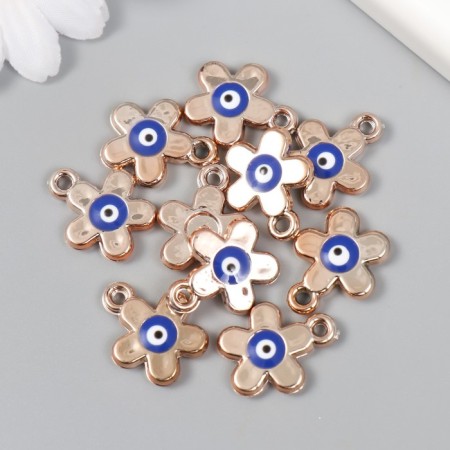 Decor for creativity plastic for metal "Flower from the evil eye" gold 1.8x0.3x2.1 cm-2
