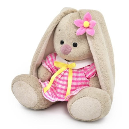 Soft toy "Bunny Mi", in a dress made of greedy fabric, 15 cm-1