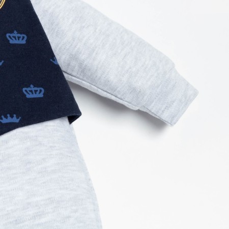Combineson crumb I am "Crown costume", blue/gray, height 62-68 cm-2