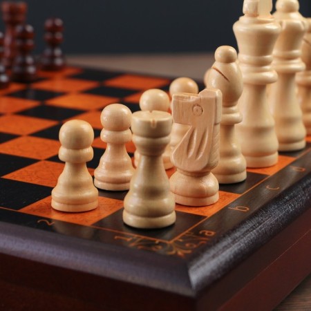 Wooden chess "Dark Classic", 30 x 30 cm, board game, King H-8 cm-1