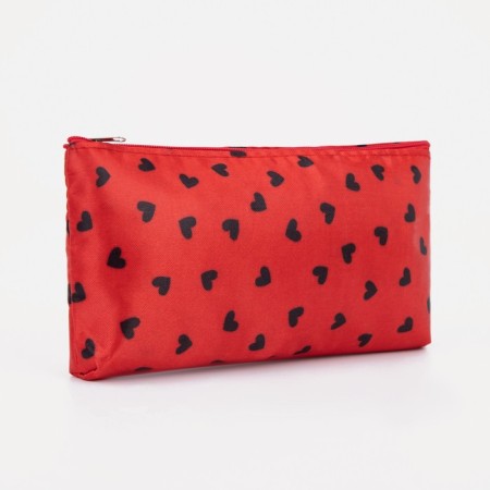 Cosmetic bag with lightning, red color