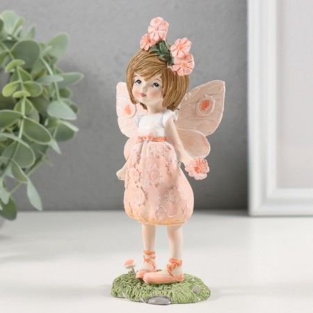 Souvenir Polystone "Girl Feja with flowers in her hair" 7.5x5x14.5 cm-3