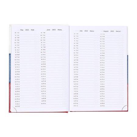 Dated diary 2025, Devente. Flag, a5 168 sheets, a solid cover of leatherette with foam, foil embossing, perforation, liesse, block 70 g/m2-7