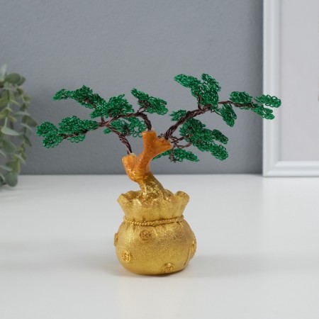Souvenir Polystone, Metal "Tree of Life in a bag" Green 6x17x17 cm-3