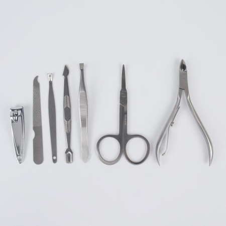 Manicure set, 7 items, in case, brown color-2