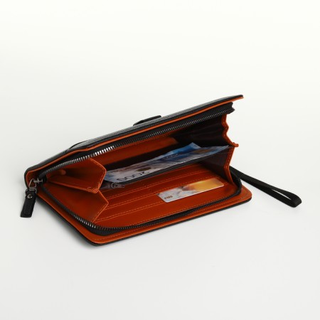 Male purse-clate on a zipper, black color-4