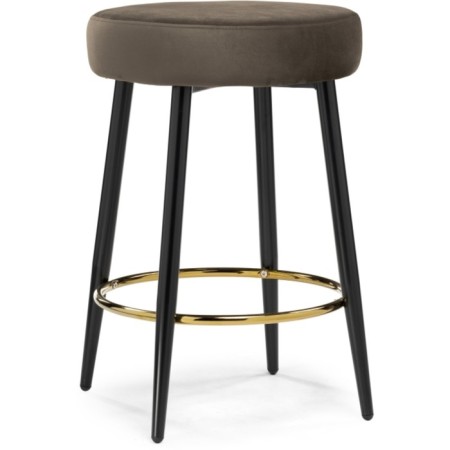 Barrier stool Plato metal/velor, black/brown 43x43x65 cm