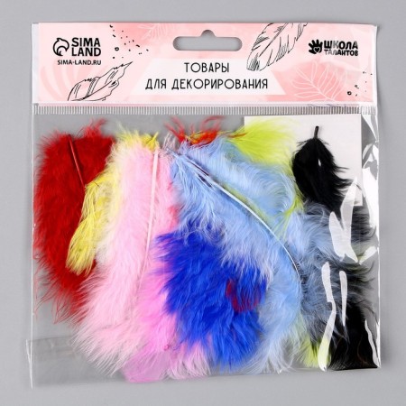 A set of feathers for decor, set 10 pcs., Size 1 pc: 10 × 2 cm, Mix colors-2