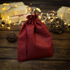 Gift bag from canvases, red, 20 x 28 cm