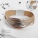 Bracelet Skin "on the magnet" continuous lines with an arc, white-beige color, 18.5 cm