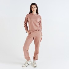 Women's costume (hoodies, trousers) minku: casual collection is beige color, size 50