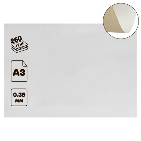 Cardboard chrome-ersatz, a3 (30 x 42 cm), 260 g/m2, non-nominated, 0.35 mm