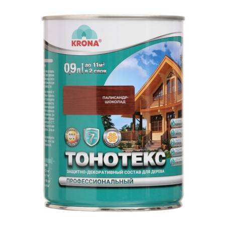 The composition of the protective and decorative tone -tex "Krona" Palisander-chocolate 0.9 liters