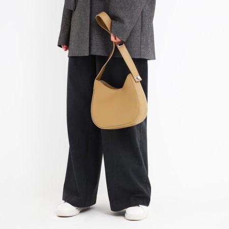 Women's bag on one shoulder, on lightning, beige color-9