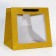 Gift New Year craft with a square bottom and window, 30 x 30 x 30 cm.