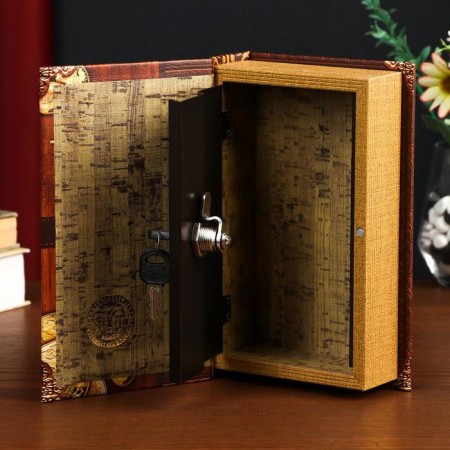 Safe -book wood to the leatherette "Time - Money" 21x13x5 cm-4