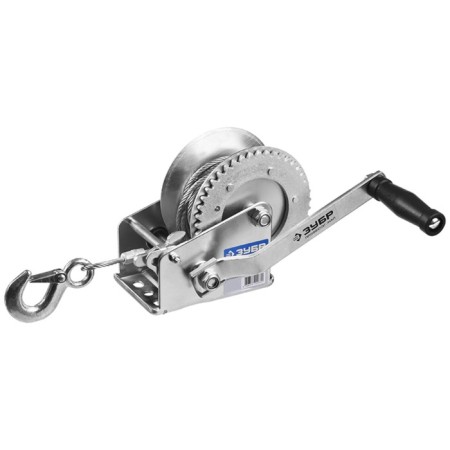Hand-haired winch "Zubr" Professional 43113-0.9_z01, drum, traction, cable, 0.9 t, 8m