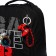School backpack, 38 x 29 x 16 cm, Grizzly, ergonomic back, + keychain, black