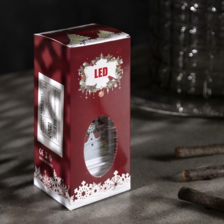 LED figure "Lantern with a snowman" 5.5 × 13 × 5.5 cm, plastic, batteries AG13x3, glow warm white-3