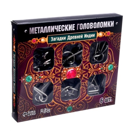 Metal puzzle “Riddles of ancient India”, set of 6 pcs.-6
