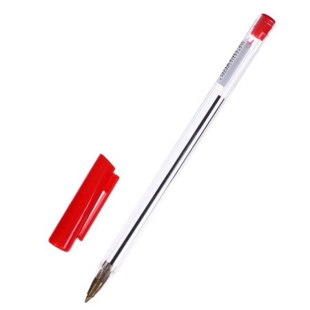 Ballic handle 0.7 mm, red rod, transparent body with a red cap-2