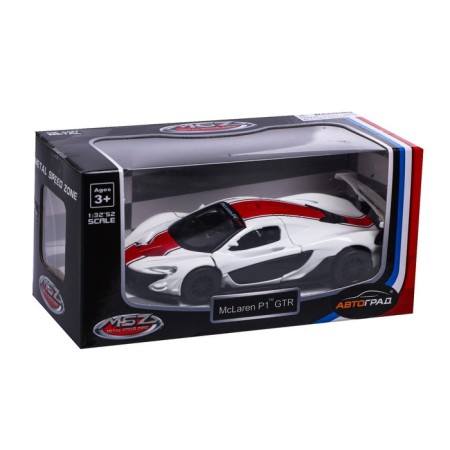 Metal machine McLaren P1 GTR, 1:40, inertia, doors open, white color-4