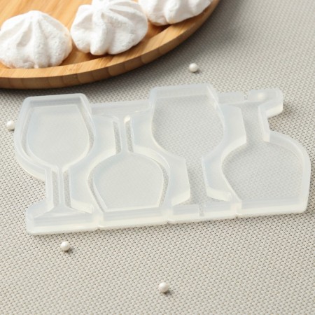 Silicone Mold for candy and chocolate "glasses", 9 cm, color transparent color-2