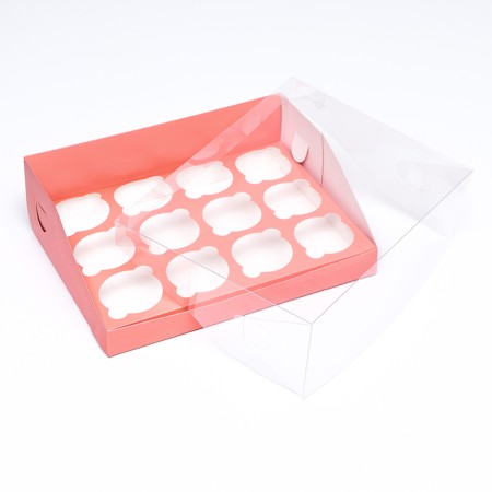 Confectionery folding box for 12 cupcakes 31x 23.5 x 10, pink-3