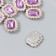 Decor for creativity plastic, rhinestones "octagonal medallion" nr 10 pcs Violet 1.8x2.4 cm