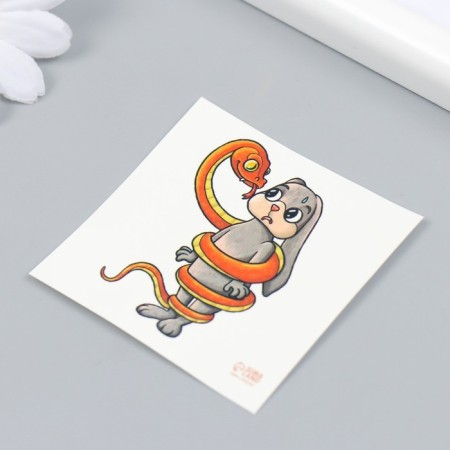 Tattoo on the body color "Let's be friends?" 6x6 cm-2