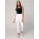 Jeans shortened female Conte Elegant Straight Leg, size m, color White