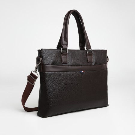 Male Business Bag, Textura, 2 external pockets, brown color